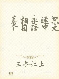 真相永远只有一个日语中文谐音封面