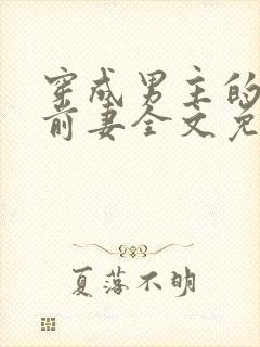 穿成男主的炮灰前妻全文免费阅读