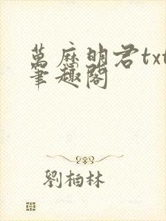 万历明君txt笔趣阁