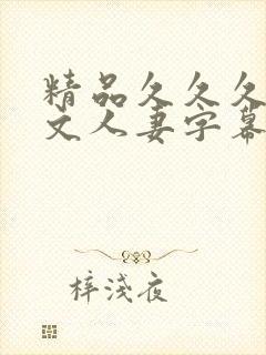 精品久久久久中文人妻字幕