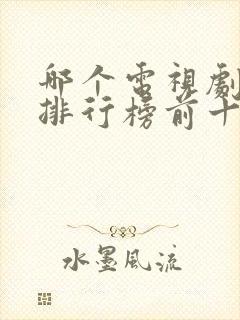 哪个电视剧好看排行榜前十名封面