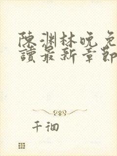 陈渊林晚免费阅读最新章节