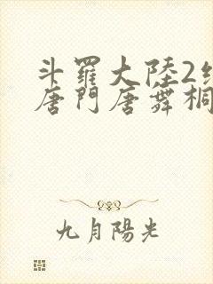 斗罗大陆2绝世唐门唐舞桐封面