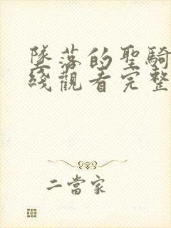 坠落的圣骑士在线观看完整版免费高清