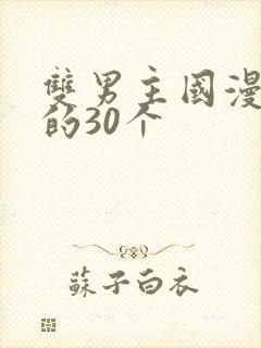 双男主国漫必看的30个