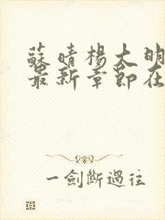 苏晴杨大明小说最新章节在线阅读