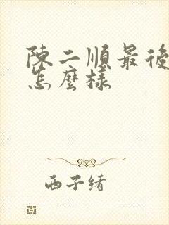 陈二顺最后结局怎么样封面
