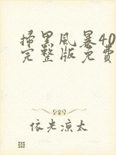 扫黑风暴40集完整版免费观看封面