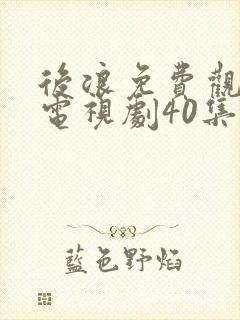 后浪免费观看的电视剧40集封面