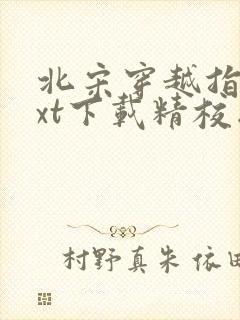 北宋穿越指南txt下载精校版封面