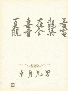 夏妻在观看免费观看全集电视剧