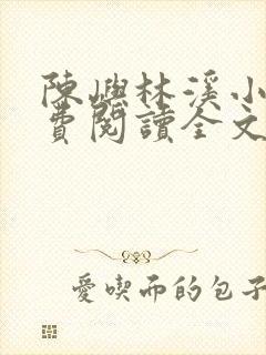 陈屿林溪小说免费阅读全文最新章节