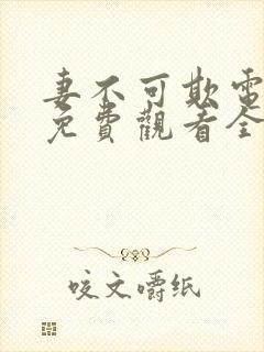 妻不可欺电视剧免费观看全集