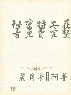 秘密特工在线观看免费完整版