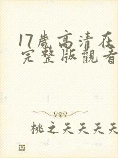 17岁高清在线完整版观看动漫封面
