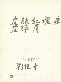 皮肤红块痒干脱皮碎屑封面