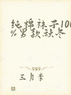 纯棉袜子100%男款秋冬封面