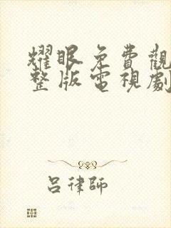 耀眼免费观看完整版电视剧全集