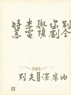 时光与你别来无恙电视剧全集免费观看封面