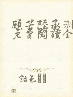 顾芒陆承洲小说免费阅读全文免费阅读下载封面