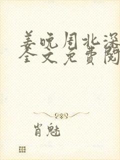 姜晚周北深小说全文免费阅读封面