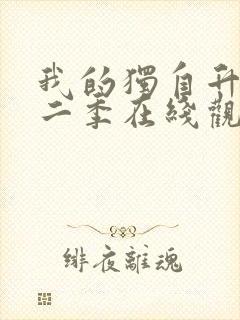 我的独自升级第二季在线观看