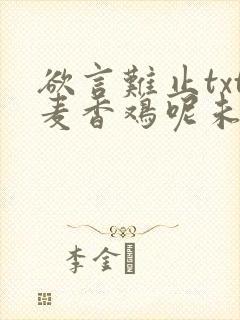 欲言难止txt麦香鸡呢未删减