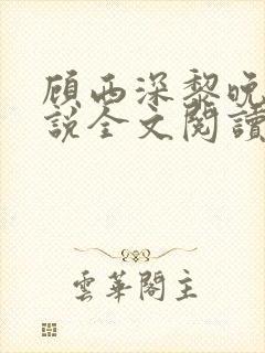 顾西深黎晚若小说全文阅读