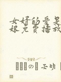 女婿的爱是丈母娘免费播放电视剧