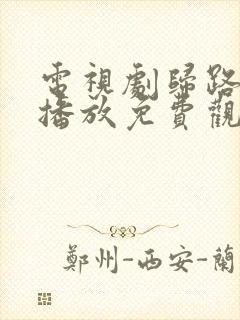 电视剧归路在线播放免费观看全集