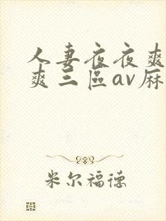 人妻夜夜爽天天爽三区av麻豆