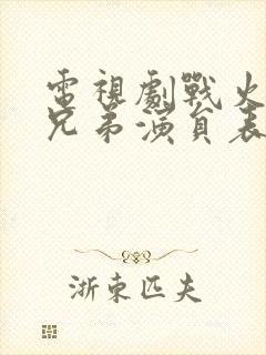 电视剧战火中的兄弟演员表