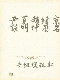 尹夏赵绪京的小说叫什么名字