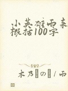 小英雄雨来全书概括100字封面