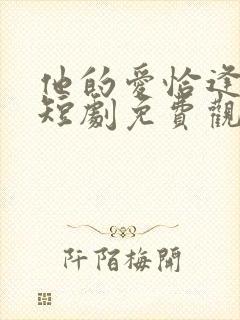 他的爱恰逢其时短剧免费观看