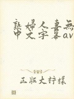 熟妇人妻无乱码中文字幕av