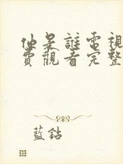 他是谁电视剧免费观看完整版高清