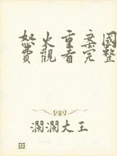 怒火重案国语免费观看完整版电影