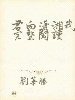 君向潇湘我向秦完整阅读封面