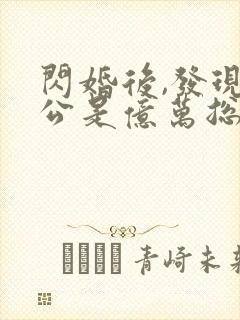 闪婚后,发现老公是亿万总裁小说免费看