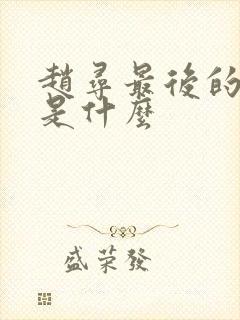 赵寻最后的结局是什么