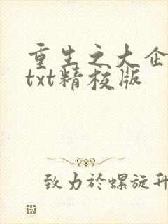 重生之大企业家txt精校版封面