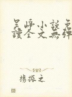 吴峥小说免费阅读全文无弹窗封面