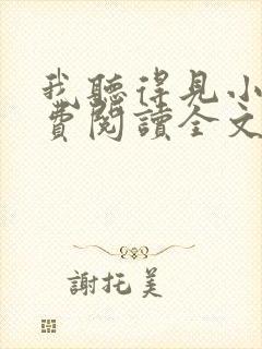 我听得见小说免费阅读全文封面