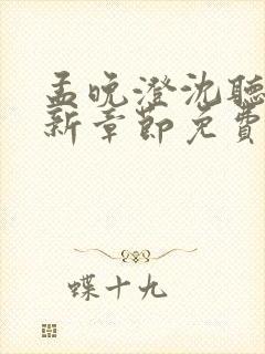 孟晚澄沈听澜最新章节免费阅读