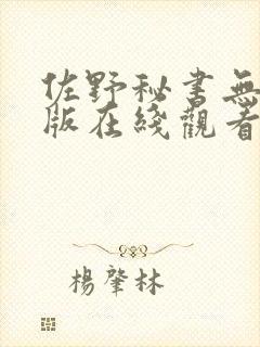 佐野秘书无删减版在线观看