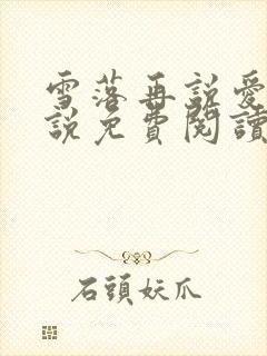 雪落再说爱你小说免费阅读无弹窗