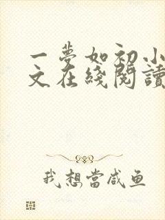 一梦如初小说全文在线阅读