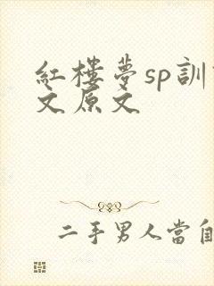 红楼梦sp训诫文原文