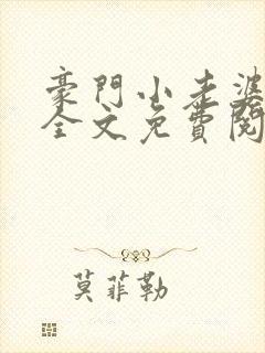 豪门小老婆小说全文免费阅读林梦